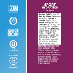 Nuun Tri Berry fizzing in water with a refreshing flavor.