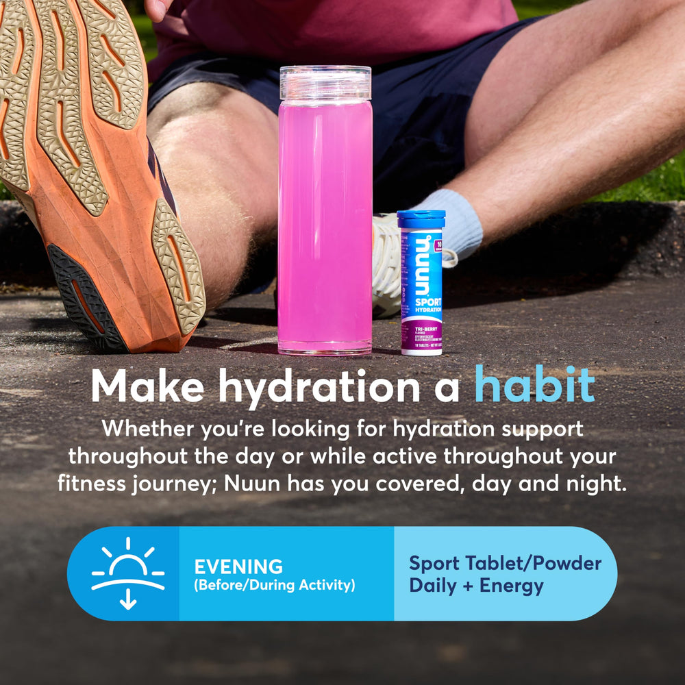 Nuun Tri Berry in a gym bag ready for workouts.