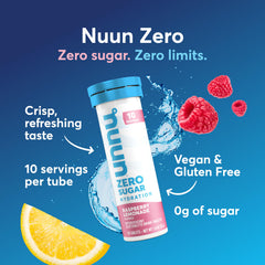 Nuun Raspberry Lemonade tube showing 80 servings and refreshed packaging