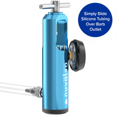 Nuvälsa regulator compatible with cylinders up to 3,000 PSI.