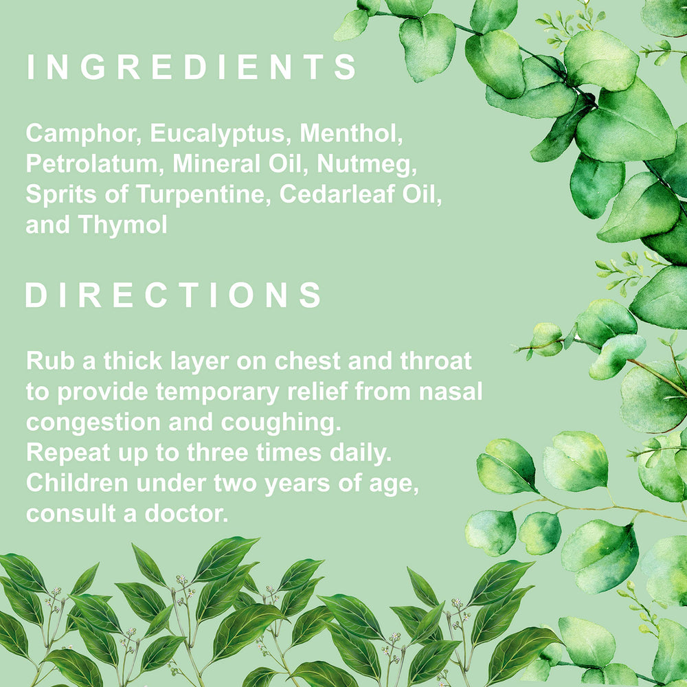 NuValu cooling menthol chest rub highlighting cooling sensation.