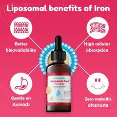 Close-up pour of Nuvamin iron drops for easy dosing.