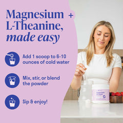 Berry flavored drink served with Nuven Naturals magnesium glycinate powder.