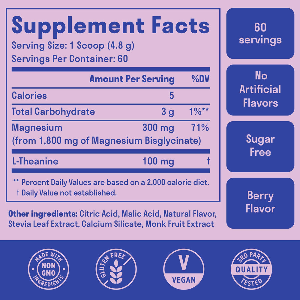 Bottle and scoop of Nuven Naturals magnesium glycinate powder for easy measuring.