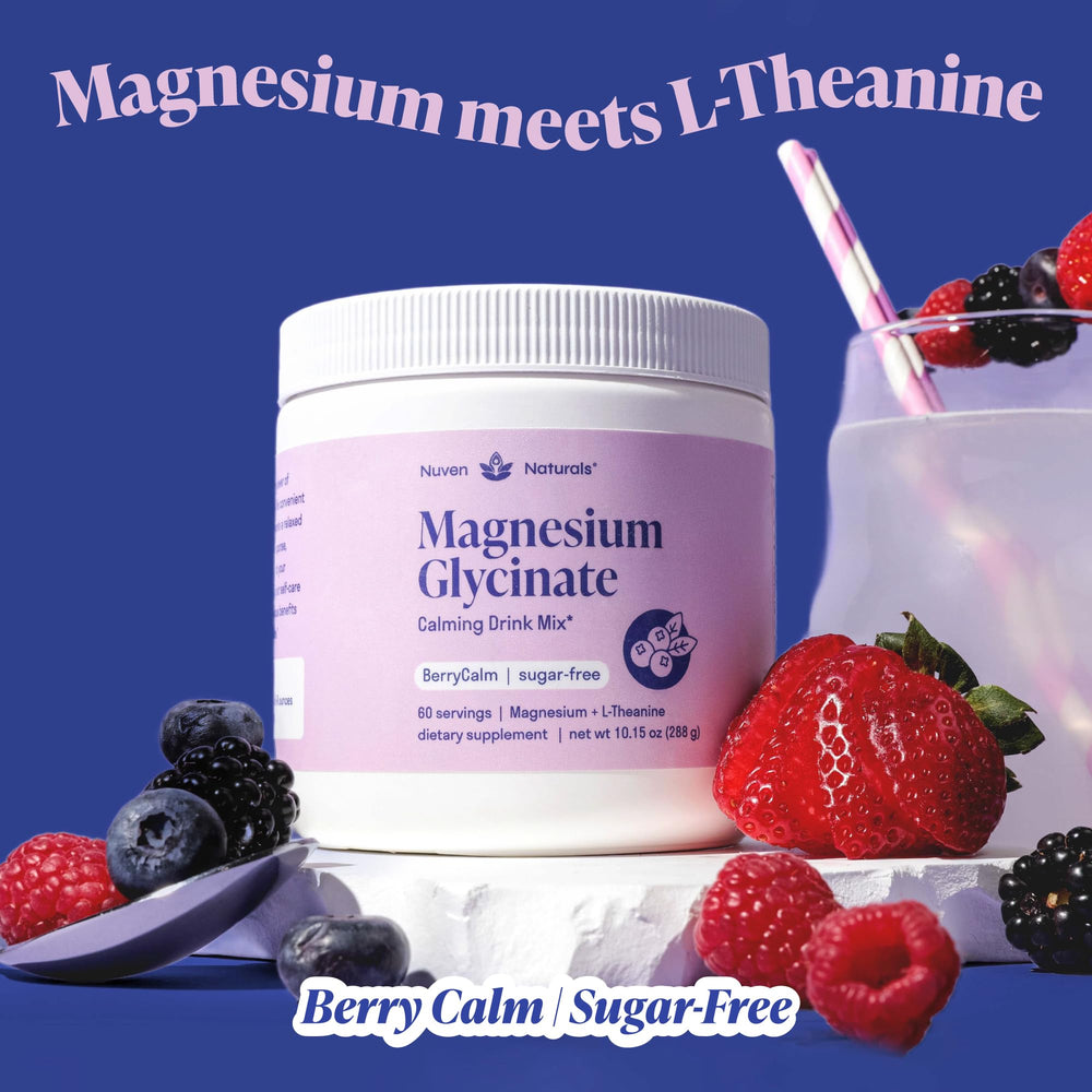 Magnesium glycinate powder mixed in juice for a refreshing evening ritual.