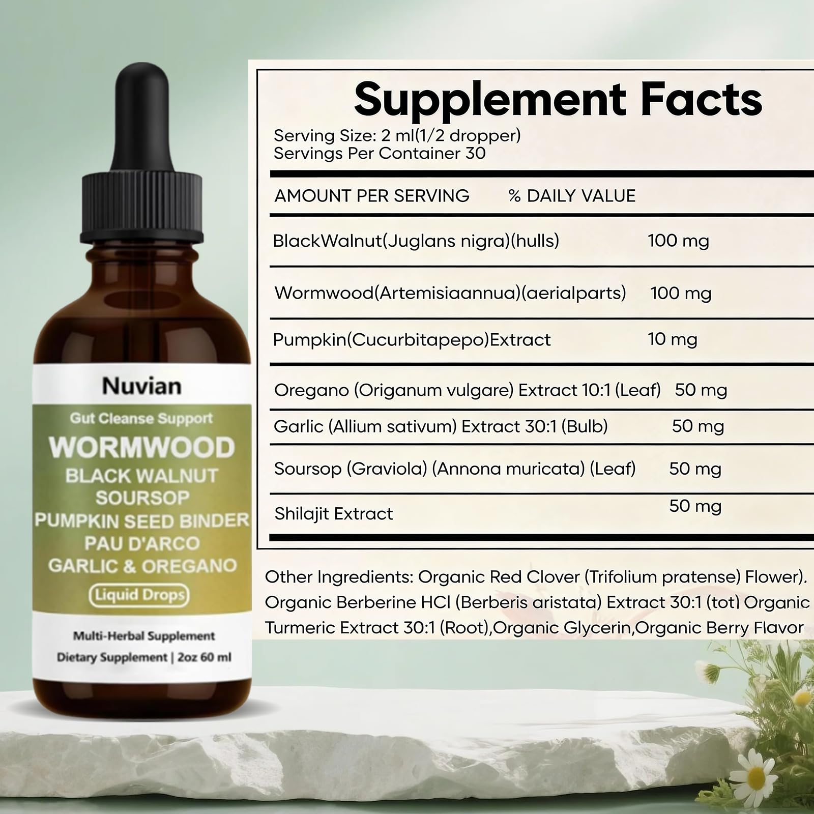 NUVIAN Mixed berry flavor drops on the go for convenient wellness routine.