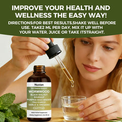 NUVIAN Pau d'Arco and garlic ingredients featured for herbal digestive care.