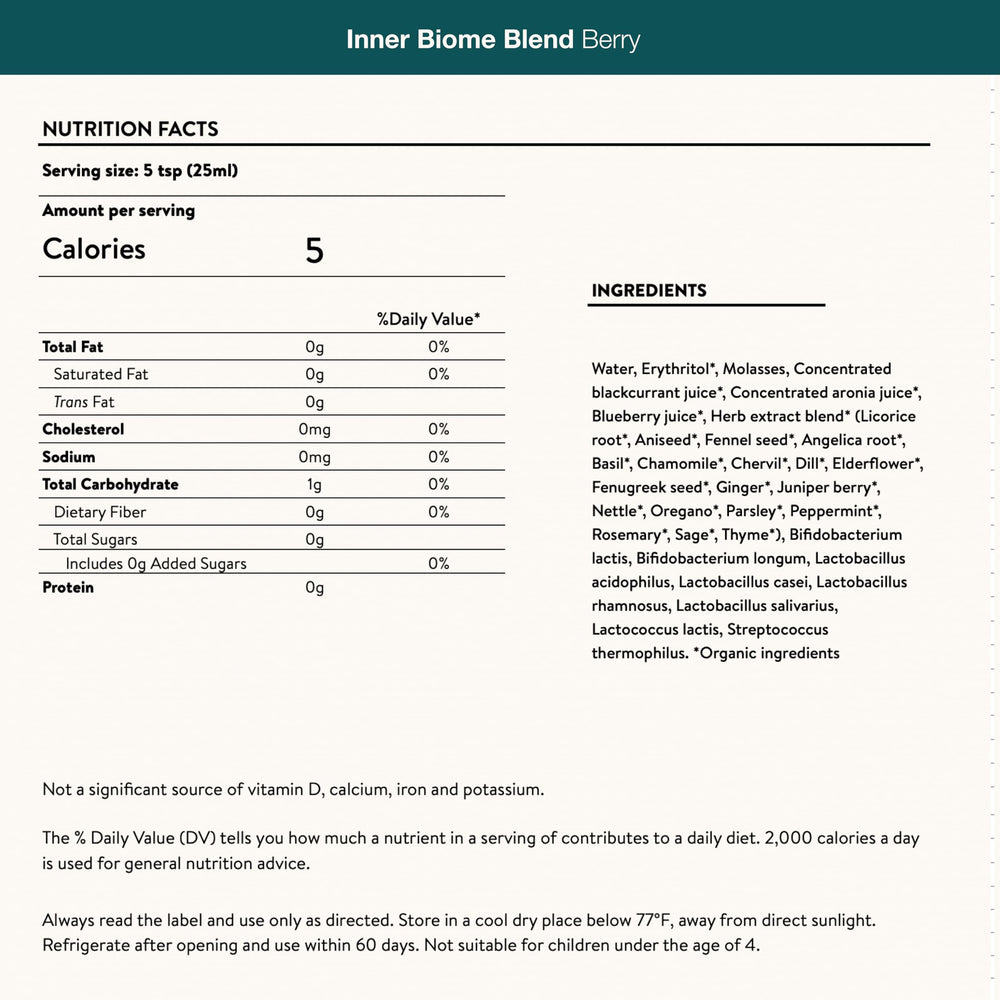 Nuzest Inner Biome Blend daily-use bottle - easy routine for gut balance