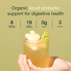 Nuzest Inner Biome Blend label closeup shows organic fermentation