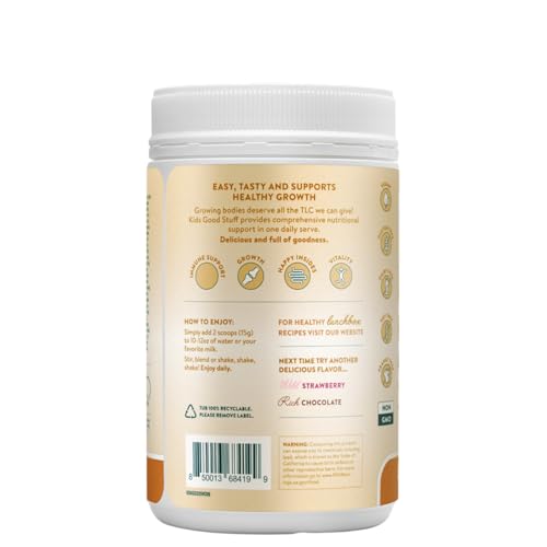 Nuzest Kids Good Stuff vanilla caramel powder ready to mix for mornings