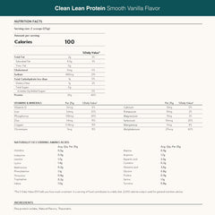 Ingredients graphic highlights water-based pea protein isolation preserving amino acids.