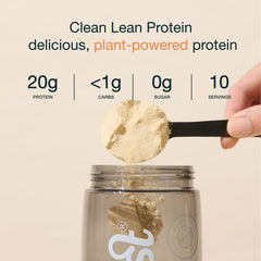 Nuzest pea protein powder scoop for easy mixing and portion control