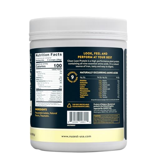 Nuzest pea protein powder vanilla shake in a glass, easy mix with minimal carbs.