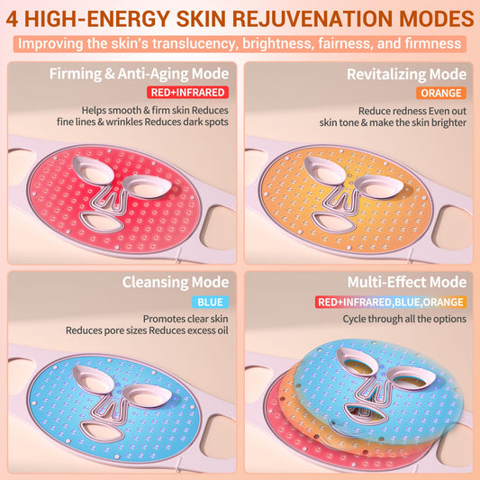 NVBOTY LED face mask LEDs close up highlighting the strong light array