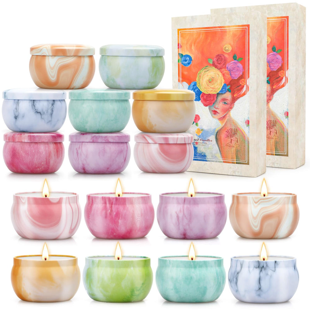 NVGCX Candles 16-pack gift set with Paris-inspired artwork enhancing festive décor and aroma.