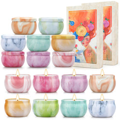 NVGCX Candles 16-pack gift set with Paris-inspired artwork enhancing festive décor and aroma.
