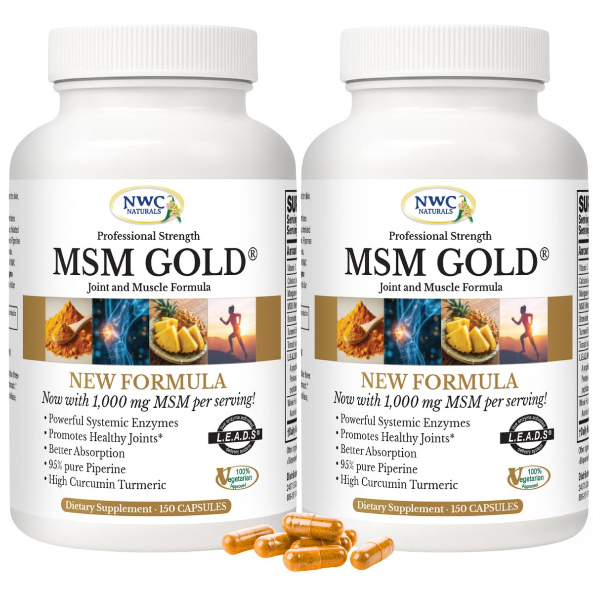 NWC Naturals MSM Gold Systemic Enzyme bottle ready for daily use and absorption support