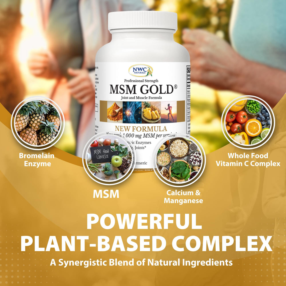 NWC Naturals MSM Gold tomato lycopene visual for antioxidant support.
