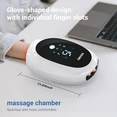 NXHMO hand massager in use during a break for relaxation