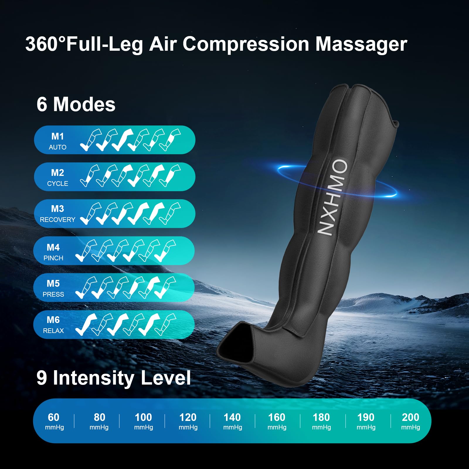 NXHMO leg massager in use providing consistent sequential compression.
