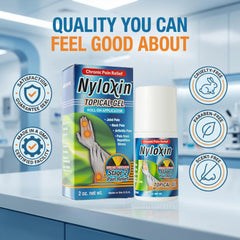 Nyloxin Back pain relief roll-on used for comfort.
