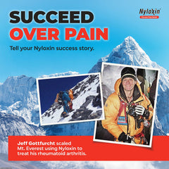 Nyloxin gel on shoulder for sore muscle relief