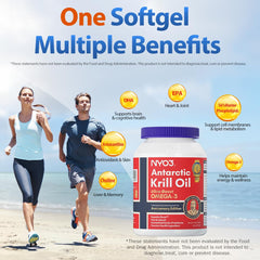 NYO3 Krill Oil label showing 270mg EPA/DHA per serving