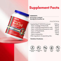 NYO3 Krill Oil softgel capsules close-up for daily use.