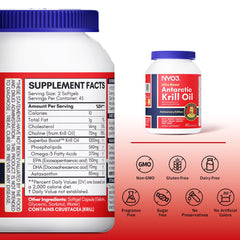 Close-up of NYO3 Krill Oil softgels showing smooth texture and clean, fish-free profile
