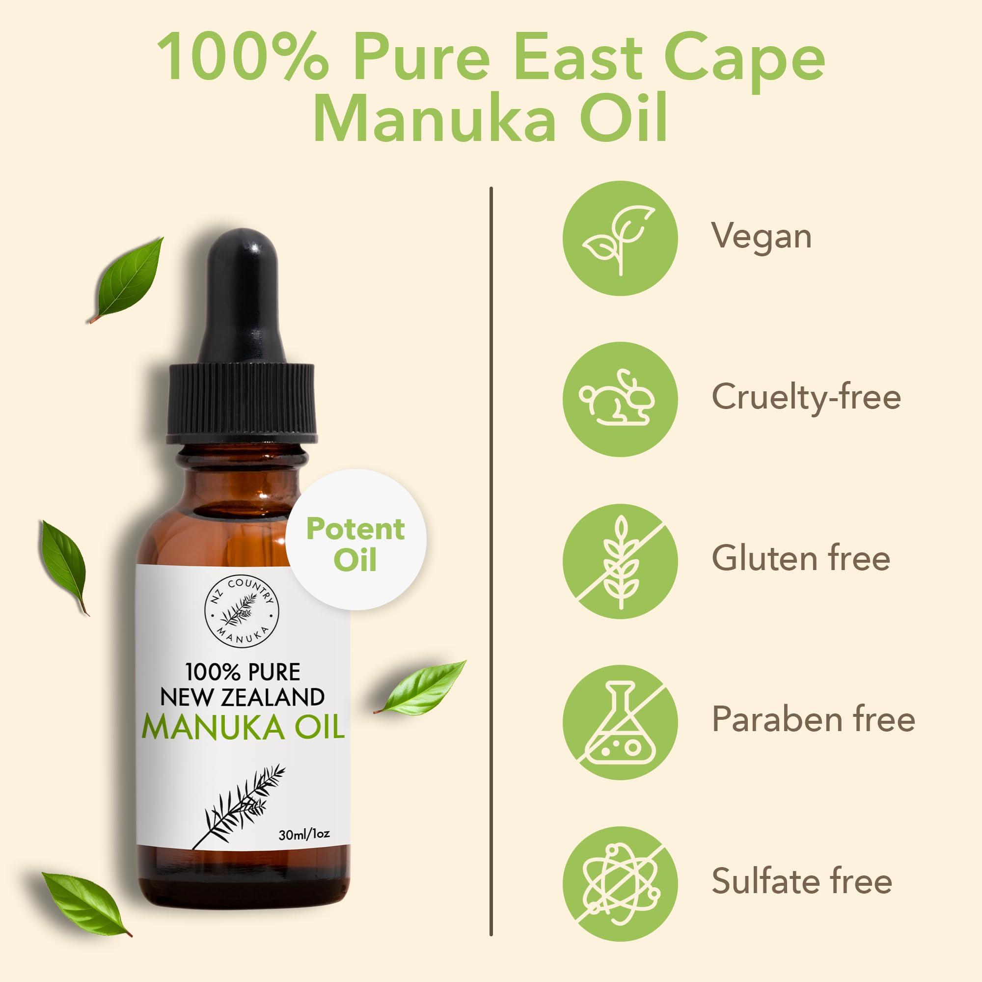 Used on nails to support healthy appearance with Manuka Oil