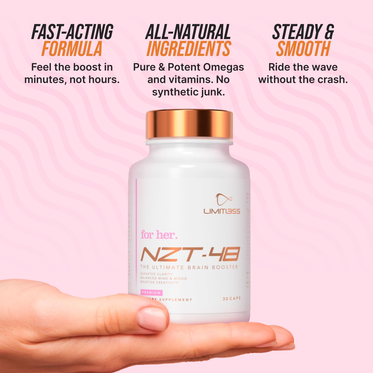 NZT-48 memory focus support lifestyle shot suggesting study and project tasks.