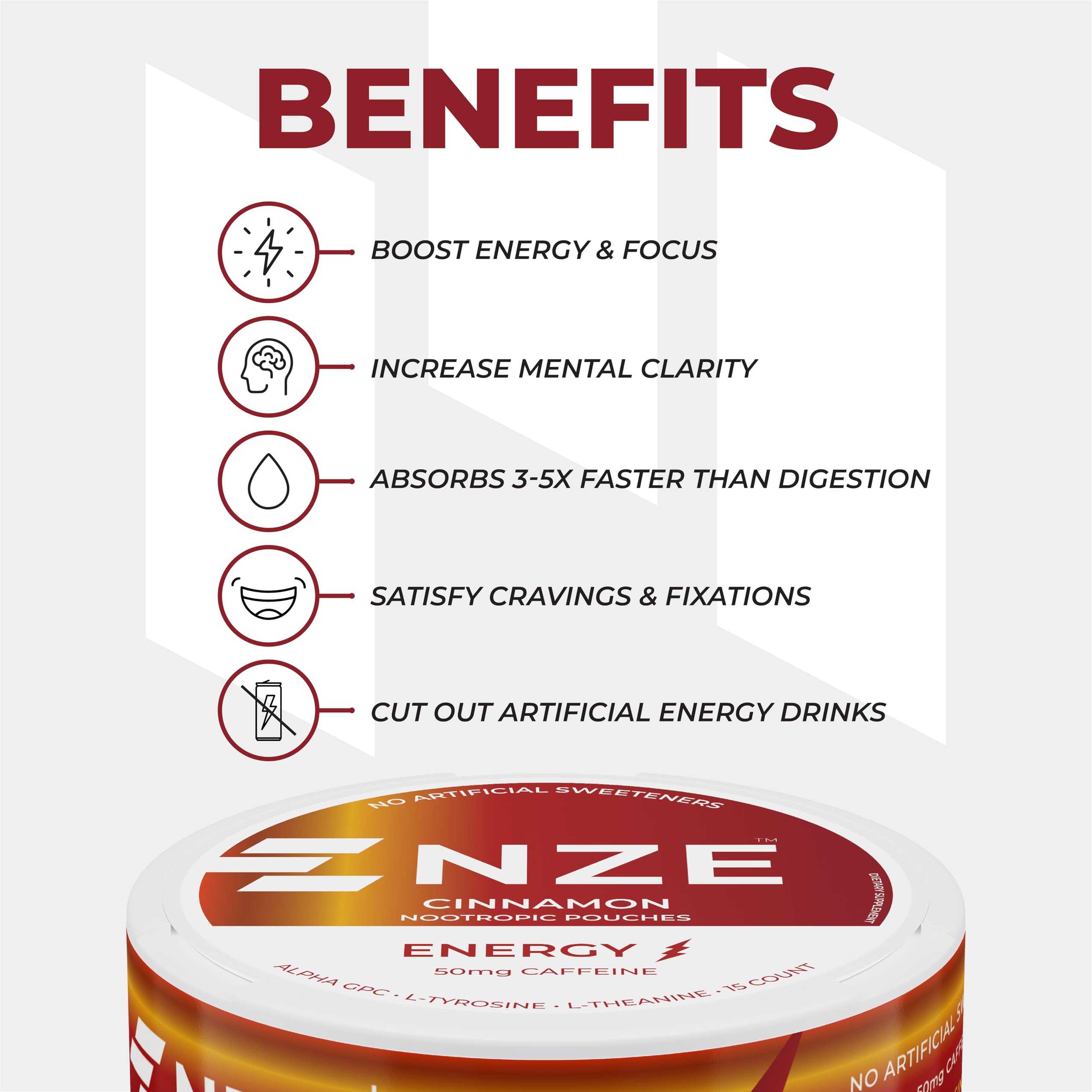 NZE Cinnamon open can with ready-to-use pouches.