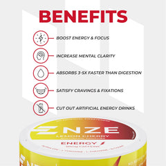 NZE Caffeine Nootropic Pouches feature L-Tyrosine for sustained clarity