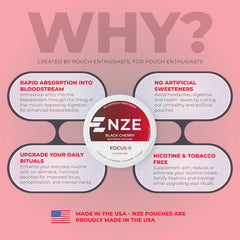 NZE no sugar or artificial sweeteners badge communicates clean formulation.