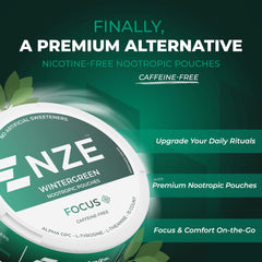 Closeup of NZE Wintergreen pouch texture highlighting smooth, sugar-free delivery