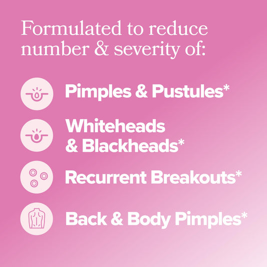 O Positiv FLO Acne capsules being poured for a simple daily routine toward smoother, healthier-looking skin