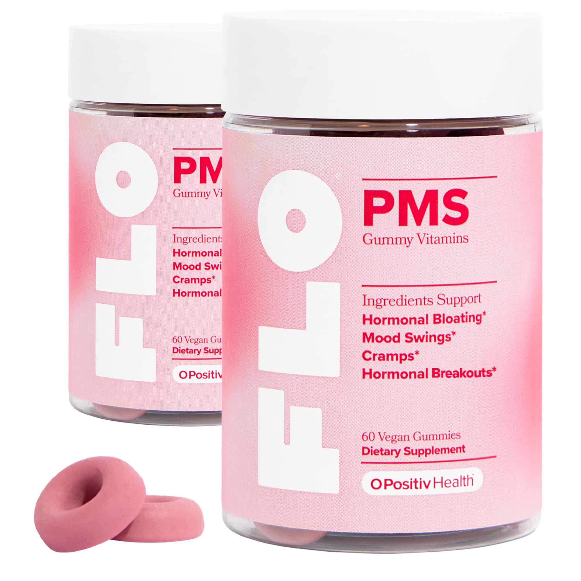 O Positiv FLO PMS gummies bottle for daily PMS support