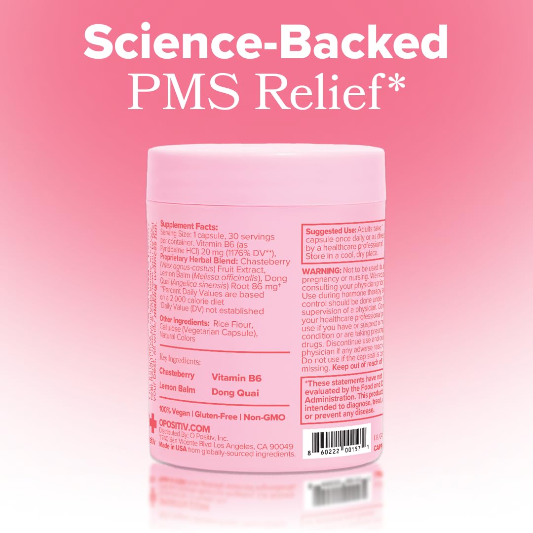 FLO PMS Relief bottle on nightstand during self-care ritual