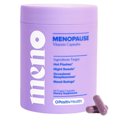 O Positiv MENO capsules bottle for daily menopause support.