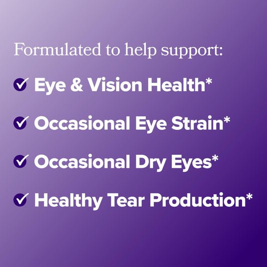 O Positiv MENO Eye Health capsules being poured for daily intake.