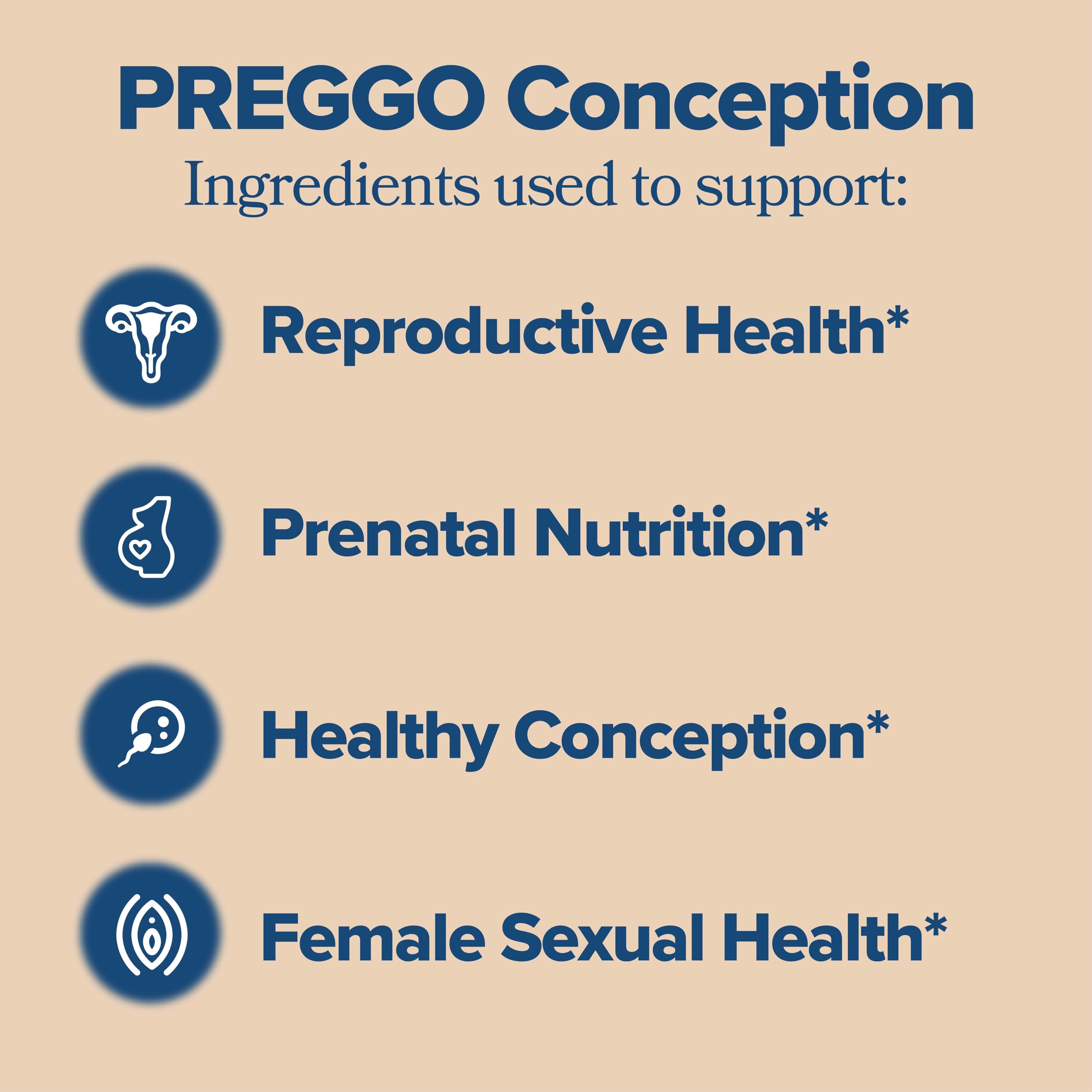 O Positiv Preggo bottle highlighting CoQ10 ingredients for reproductive health support.
