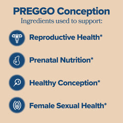 O Positiv Preggo bottle highlighting CoQ10 ingredients for reproductive health support.