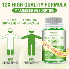 Oakevlp magnesium gummies close-up emphasizes chewy texture for easy daily intake.