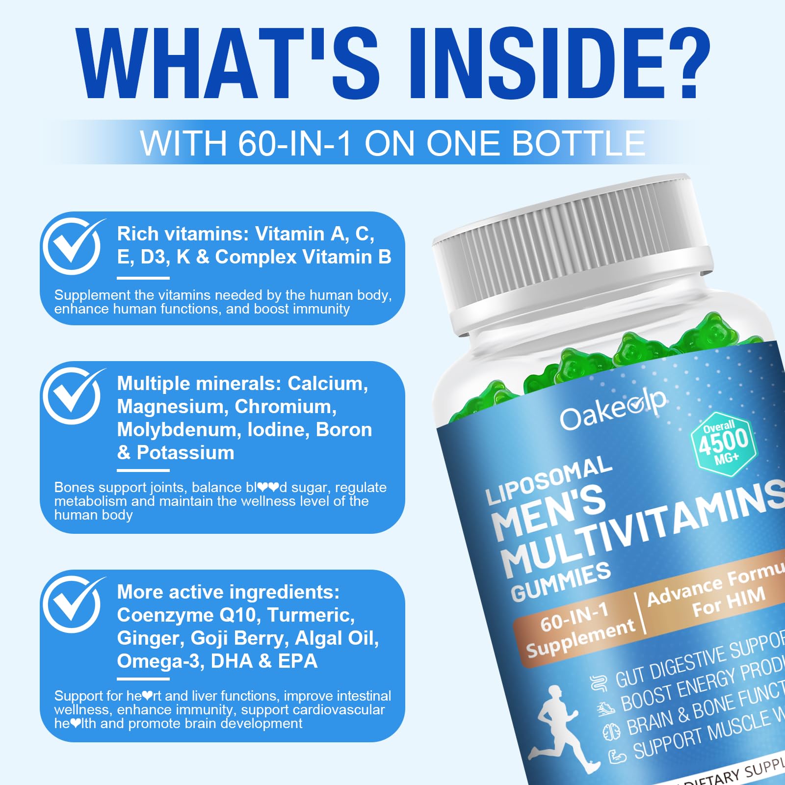 Oakevlp probiotics 18-strain capsules for gut health.