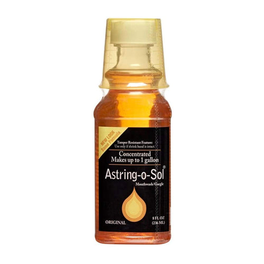 Oakhurst Co Astring-O-Sol concentrated mouthwash bottle for fresh breath and throat comfort