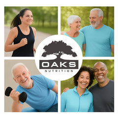 Oaks Nutrition Omega-3 ingredients panel highlighting purified fish oil and lemon flavor