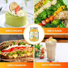 OALSE Mango Pineapple Sea Moss Gel with smoothie ingredients—nutrient-dense base.