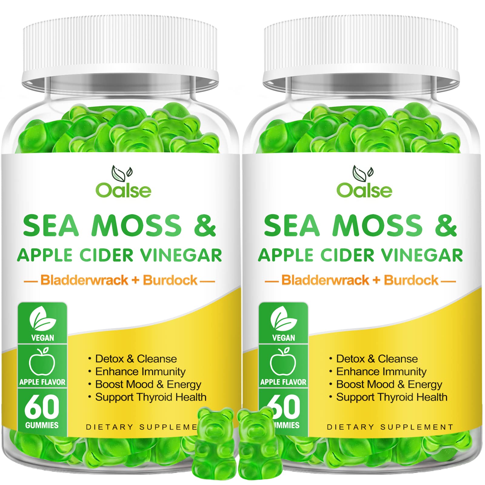OALSE Sea Moss Gummies bottle front in vegan formula for daily support