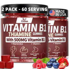 OALSE Thiamine B1 Gummies front view, berry flavor and chewable convenience.