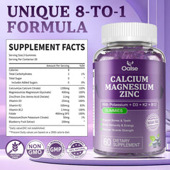 OALSE vegan sugar-free gummies in blueberry flavor for daily supplementation